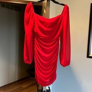 Tight fitting red mini dress